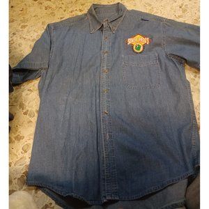 Carlos' N Charlie's Women's Large Denim Shirt Blue with Embroidery